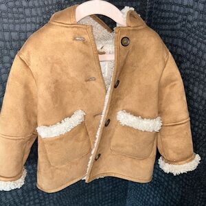 18-24 months shearling Zara baby girl hooded coat